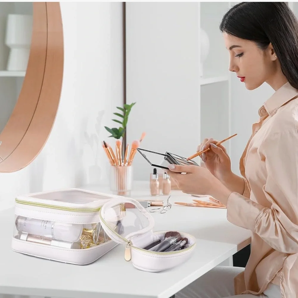 Clear Makeup Bag, Travel Cosmetic Case Portable Car Organizer Bag Fit for Travel